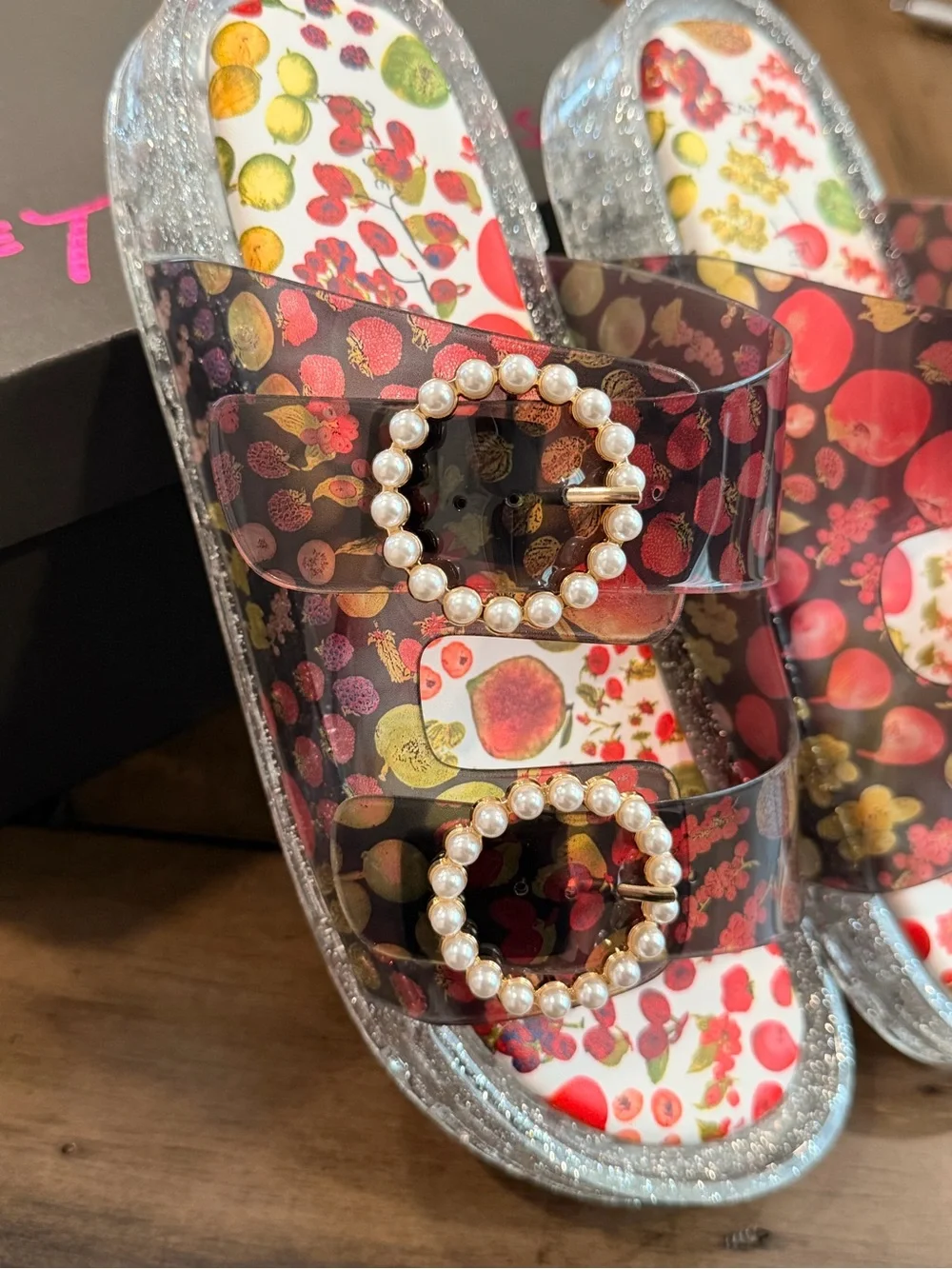Betsey Johnson Colorful Platform Jelly Sandal Fruity Landin #083